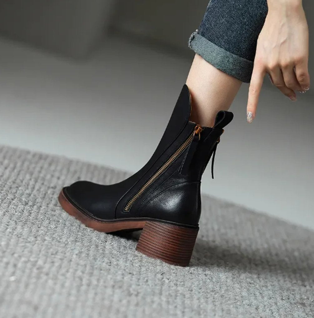 BLOCK HEEL CHELSEA BOOT FOR WOMEN