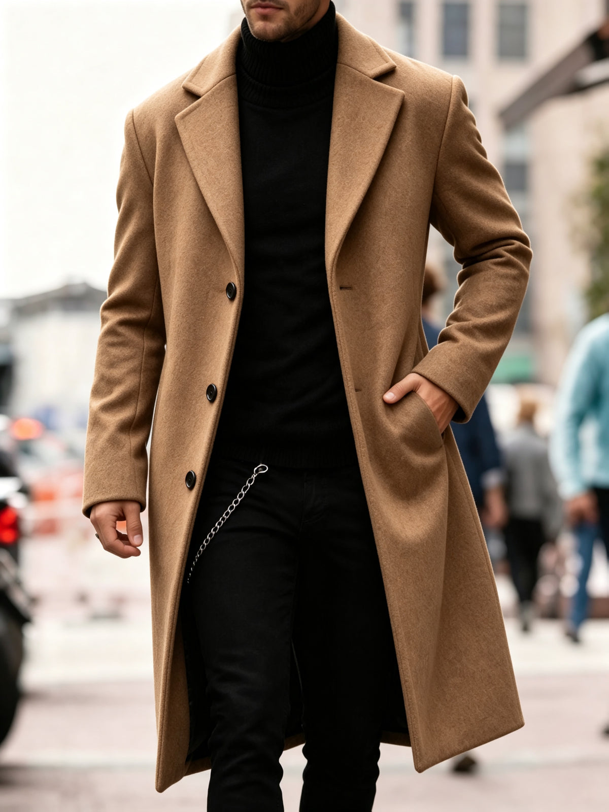 LONGLINE TRENCH COAT FOR MEN