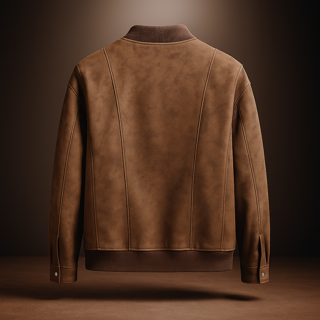 FAUX SUEDE BOMBER JACKET FOR MEN