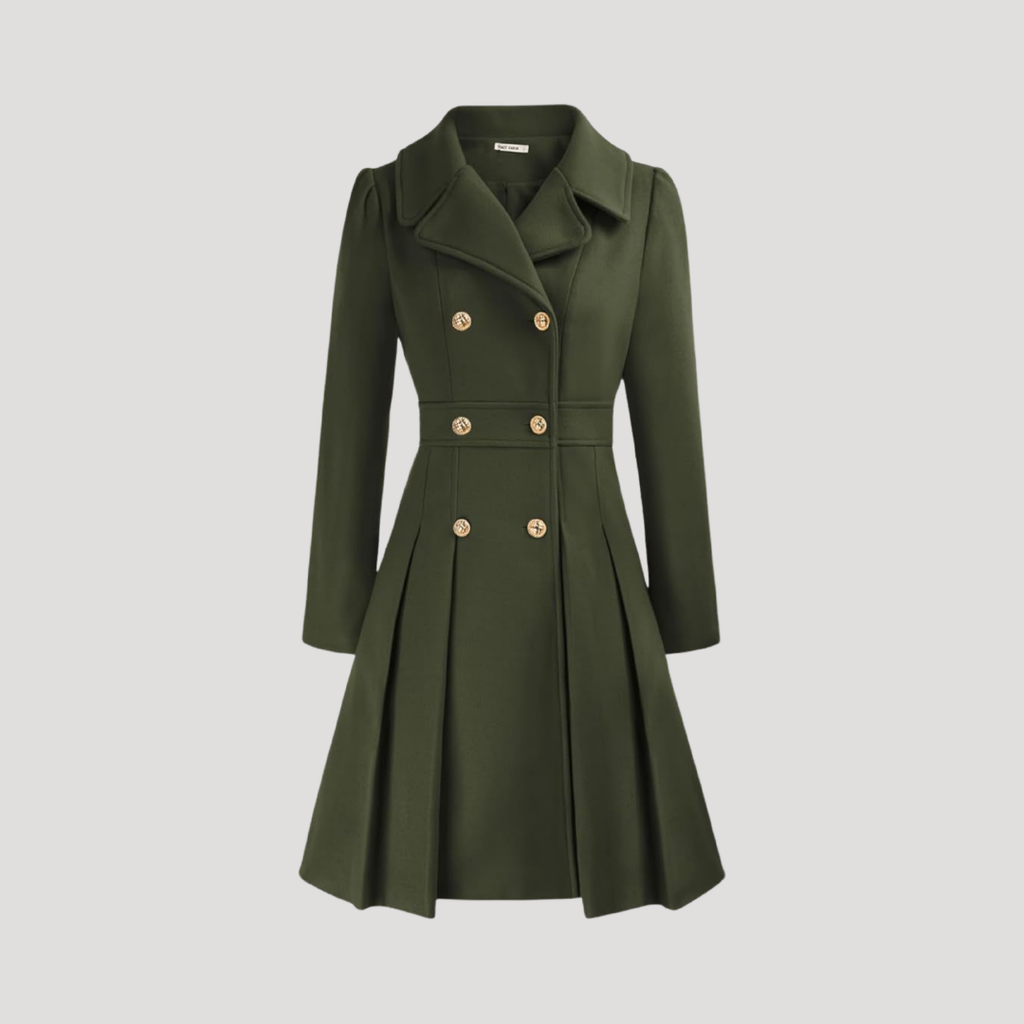 DOUBLE-BREASTED LAPEL COAT FOR WOMEN