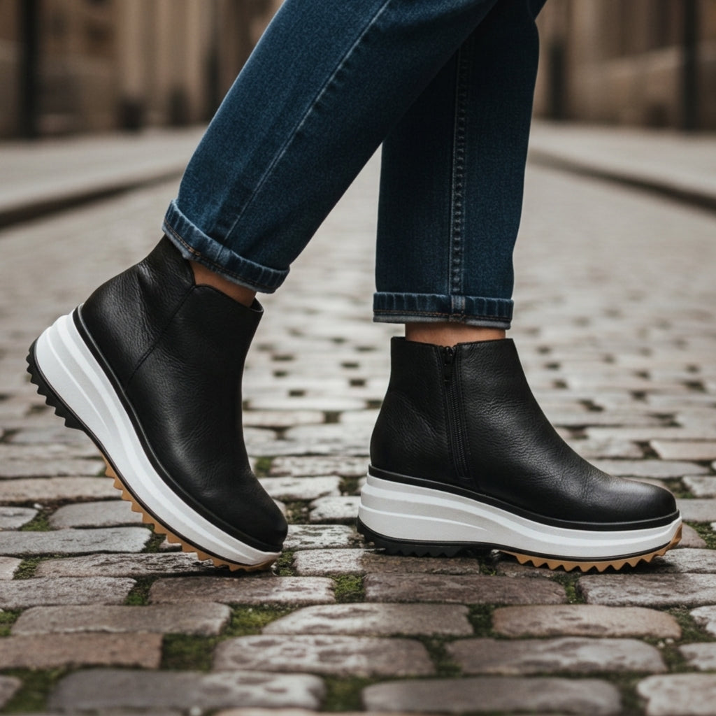 PLATFORM ANKLE BOOTS FOR WOMEN