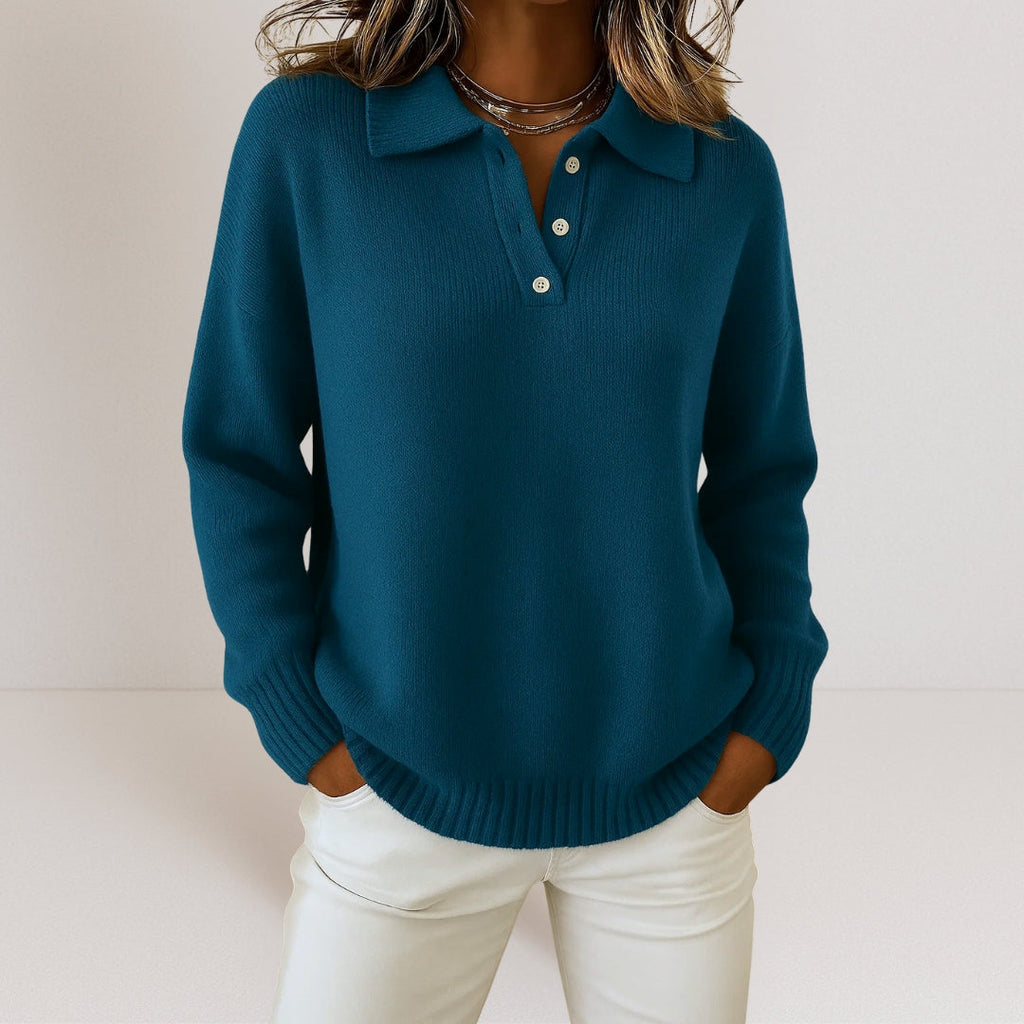 COLLARED KNIT SWEATER FOR WOMEN