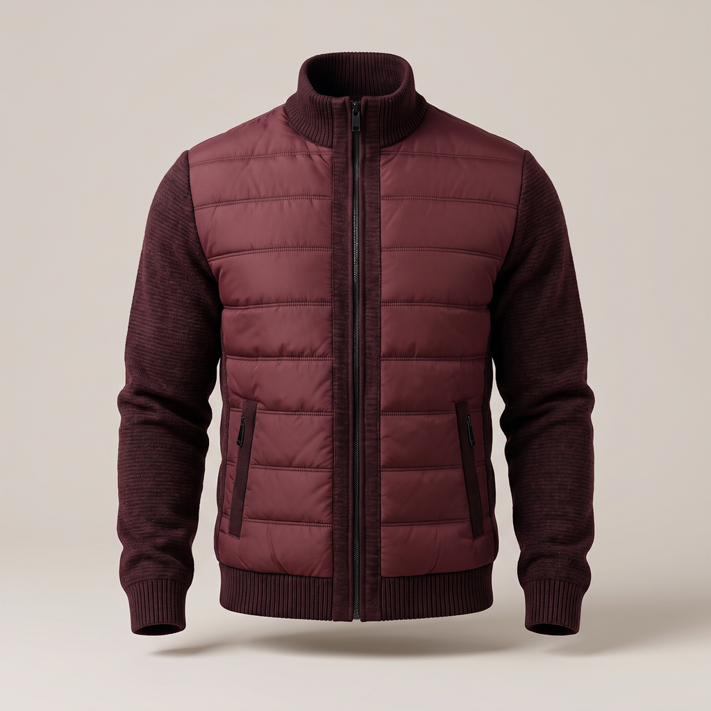 QUILTED FLEECE PUFFER JACKET FOR MEN