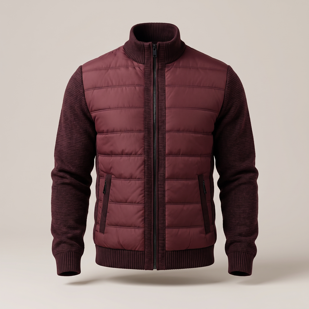 QUILTED FLEECE PUFFER JACKET FOR MEN