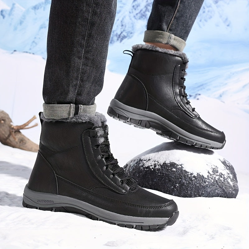 LACE-UP WATERPROOF SNOW BOOTS FOR MEN