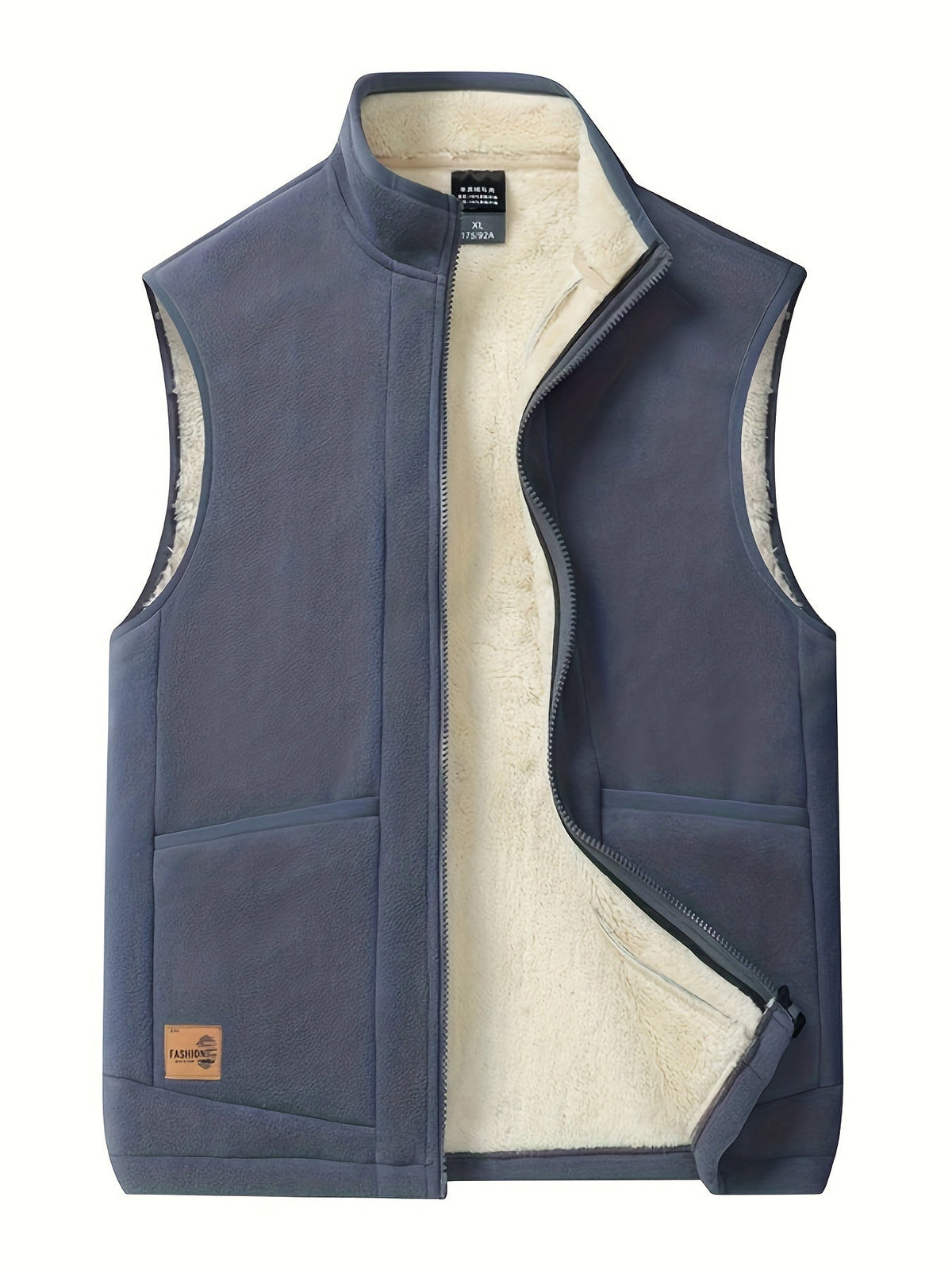 FLEECE-LINED PUFFER JACKET VEST FOR MEN