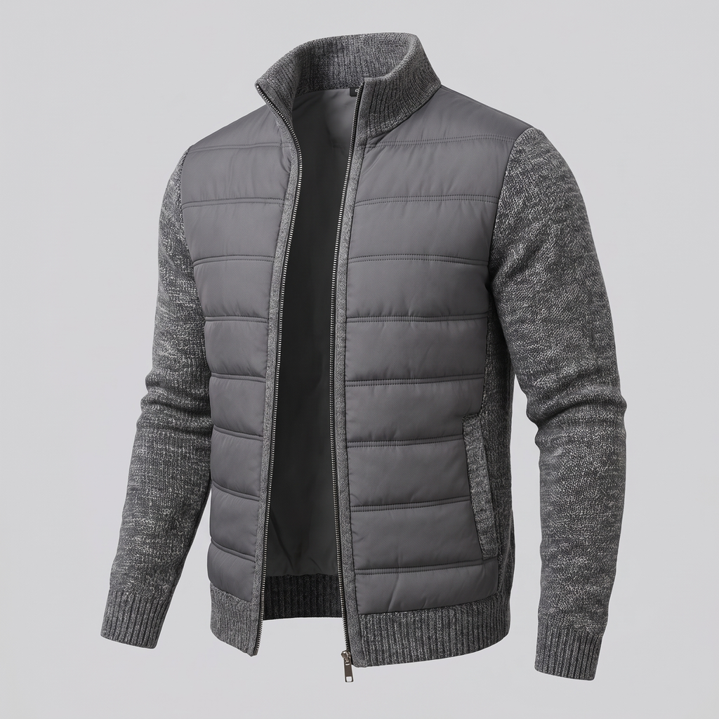 QUILTED FLEECE PUFFER JACKET FOR MEN