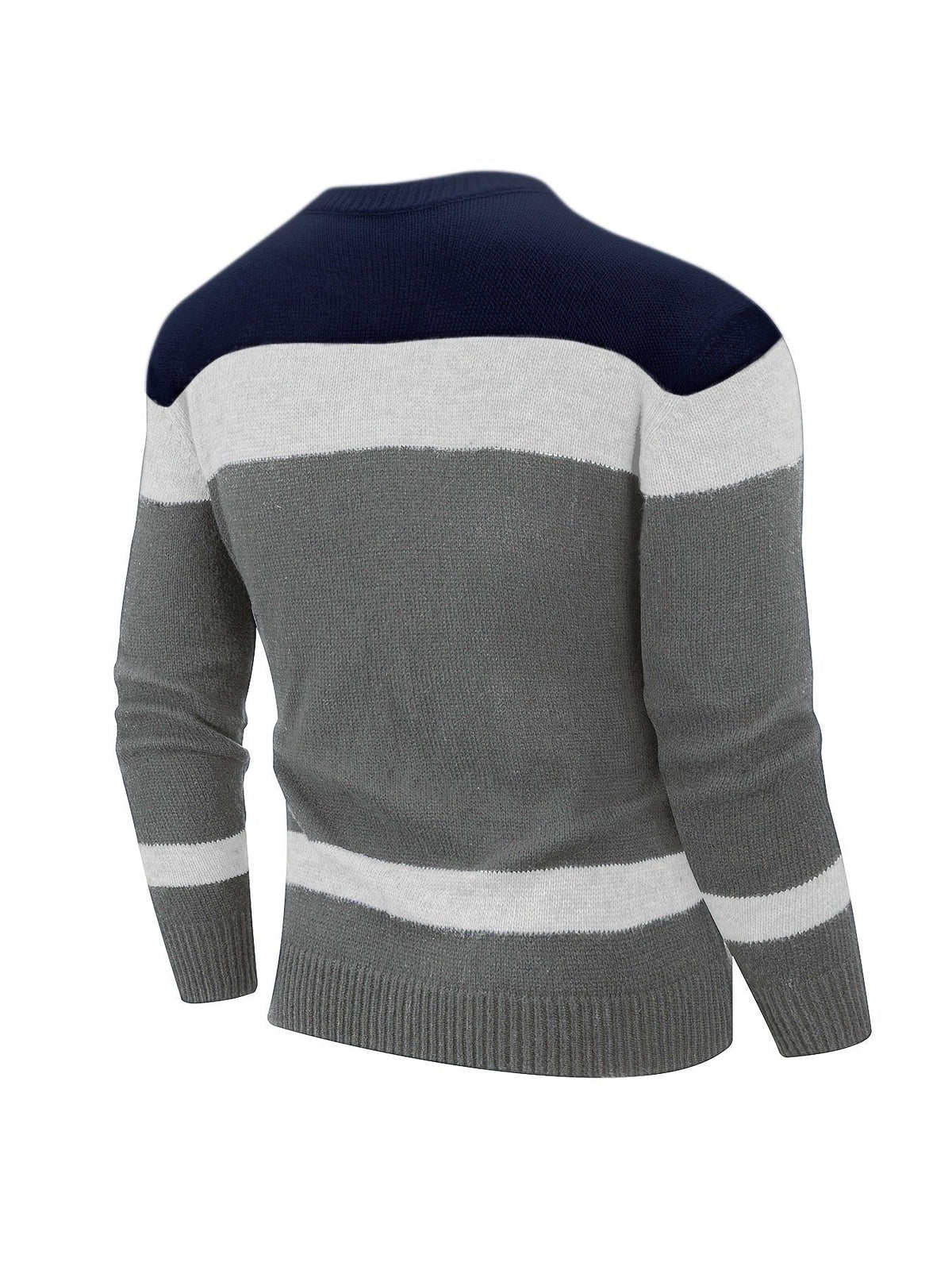 COLOR-BLOCK KNIT SWEATER FOR MEN