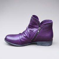 Stacked Heel Leather Boot for Women