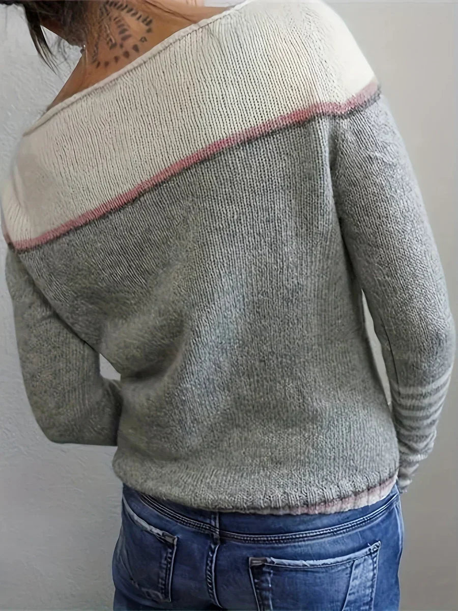 STRIPED KNIT SWEATER FOR WOMEN