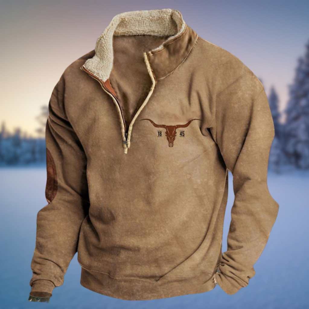 HALF-ZIP WINTER SWEATER FOR MEN