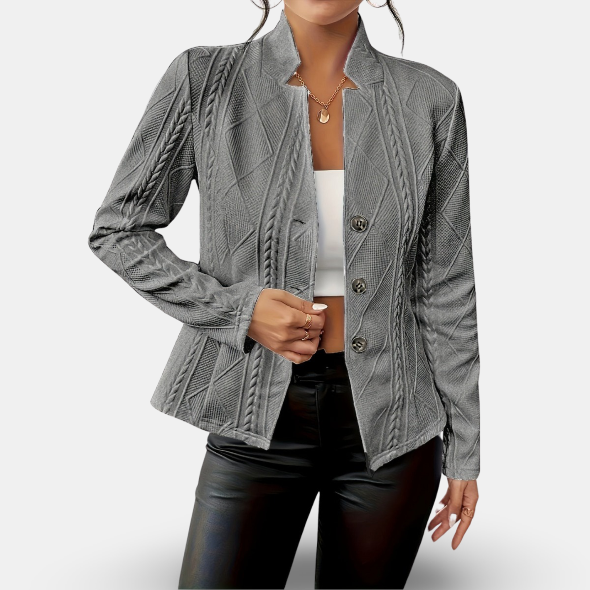 FITTED KNIT CARDIGAN FOR WOMEN