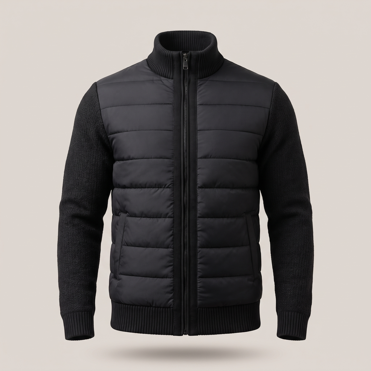 QUILTED FLEECE PUFFER JACKET FOR MEN