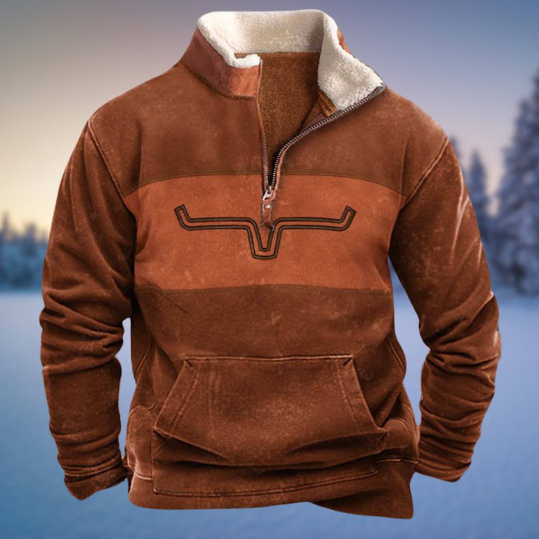 HALF-ZIP WINTER SWEATER FOR MEN