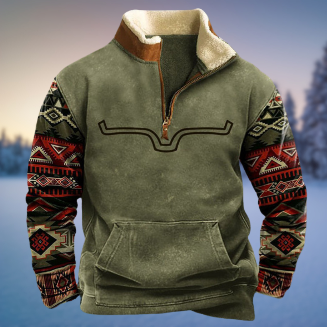 HALF-ZIP WINTER SWEATER FOR MEN