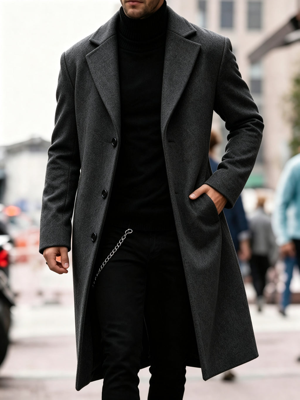 LONGLINE TRENCH COAT FOR MEN