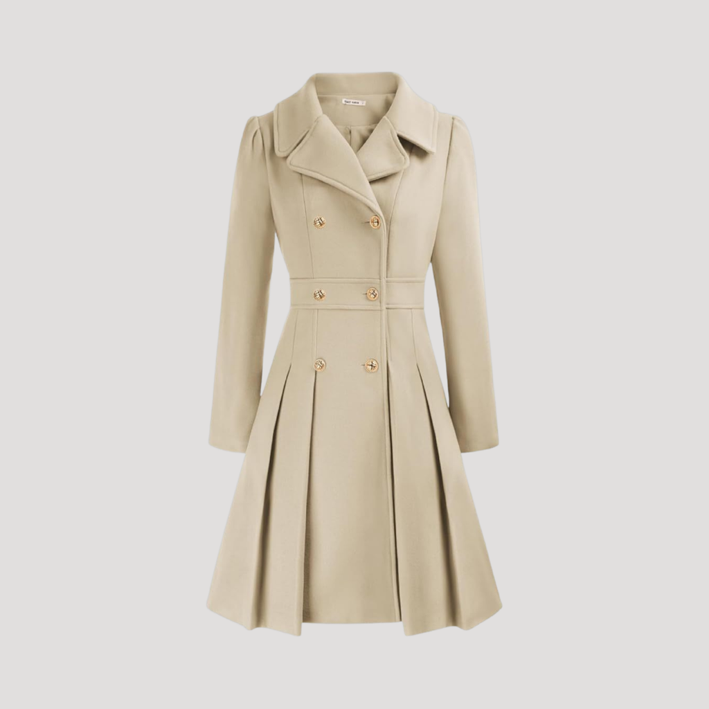 DOUBLE-BREASTED LAPEL COAT FOR WOMEN