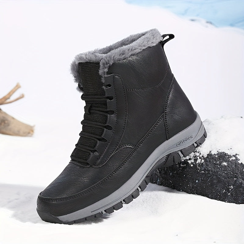 LACE-UP WATERPROOF SNOW BOOTS FOR MEN