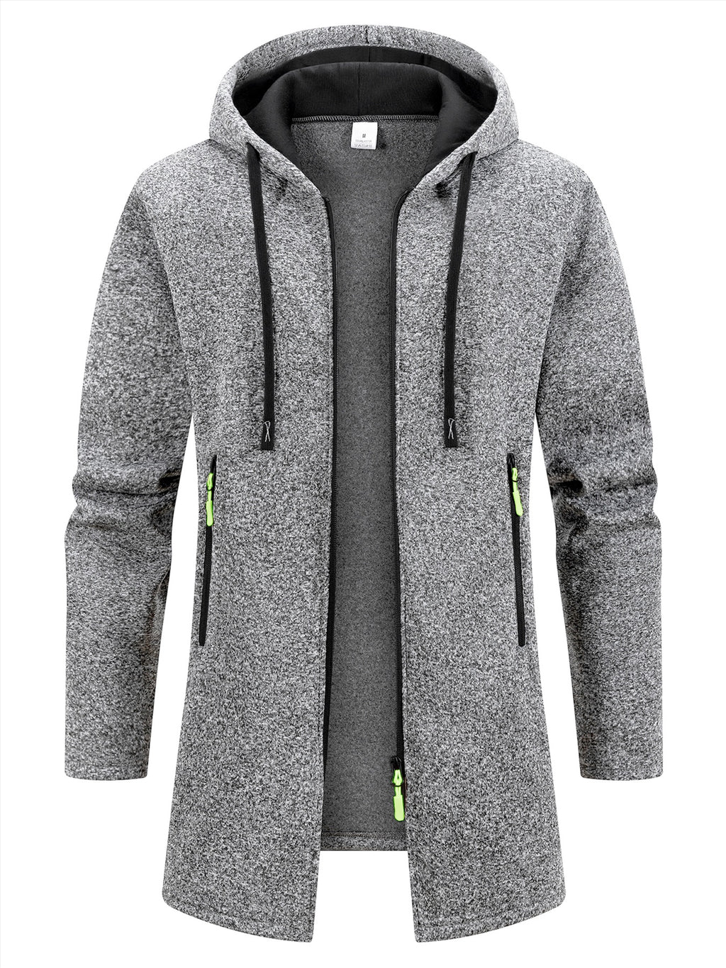 HOODED KNIT TRENCH COAT FOR MEN