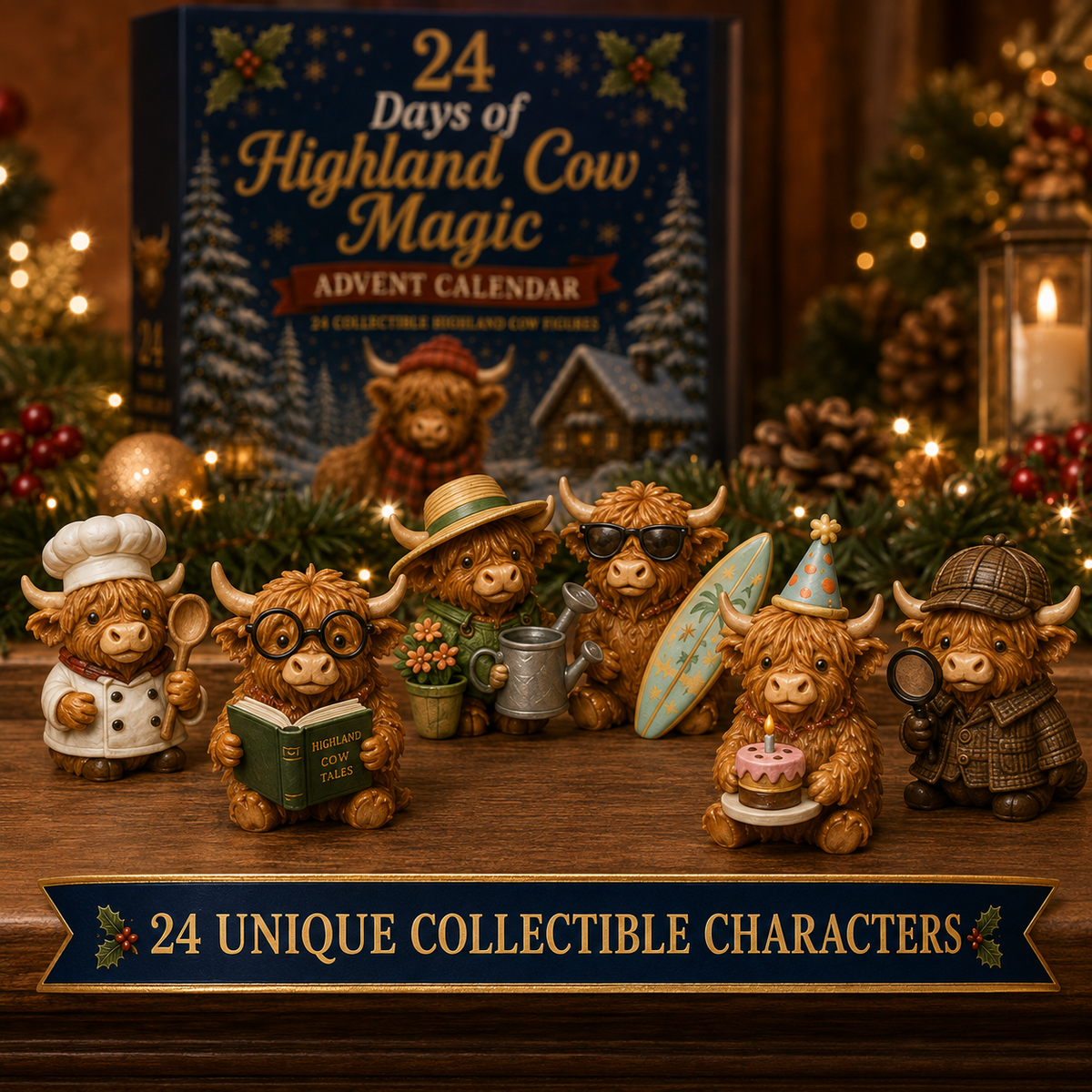 HIGHLAND COW FIGURES ADVENT CALENDAR