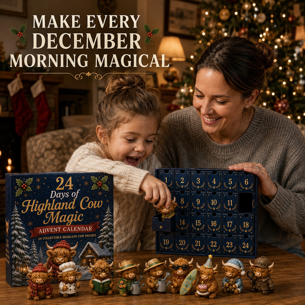 HIGHLAND COW ADVENT CALENDAR – 24 COLLECTIBLE MINI FIGURES