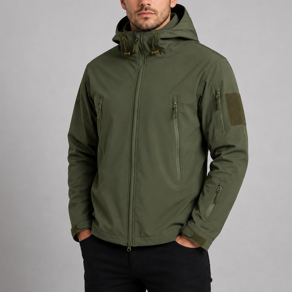 HOODED SOFTSHELL COAT FOR MEN