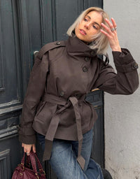 BELTED TRENCH COAT FOR WOMEN