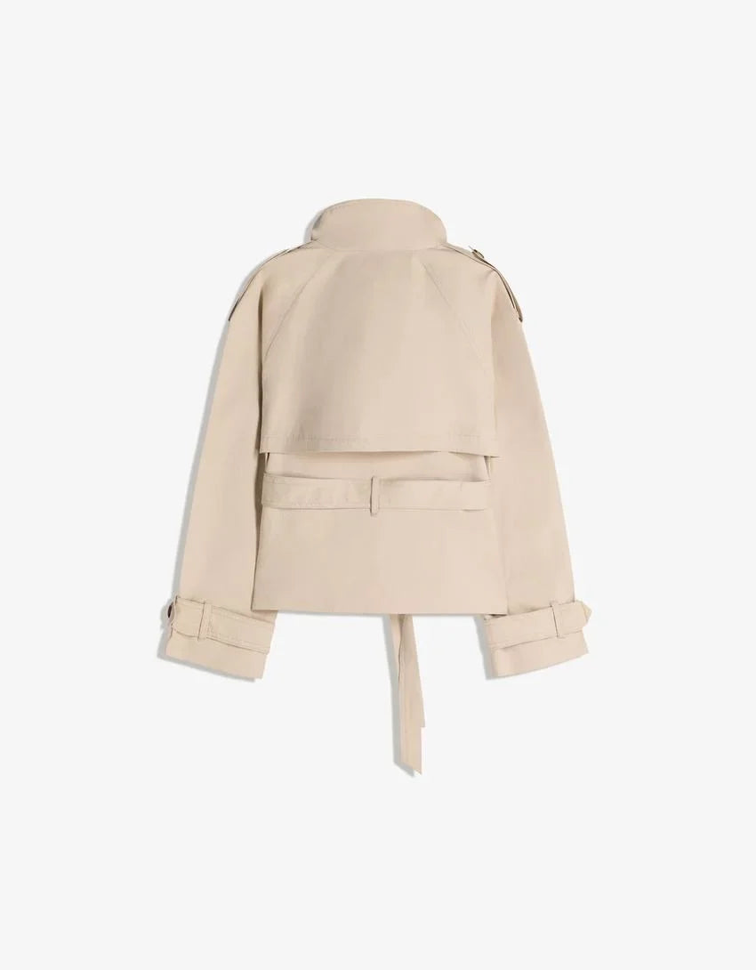 BELTED TRENCH COAT FOR WOMEN DAMEN LANGE WINTERJACKE