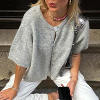 ROUND NECK KNIT VEST FOR WOMEN