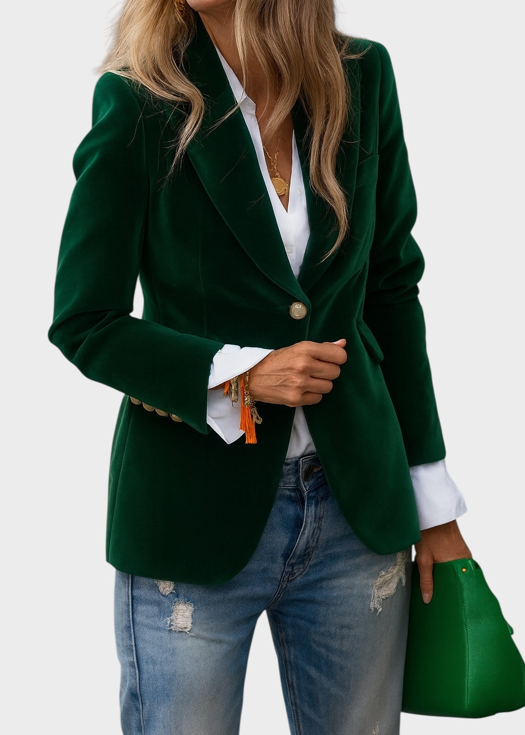 STRUCTURED SHOULDER BLAZER FOR WOMEN