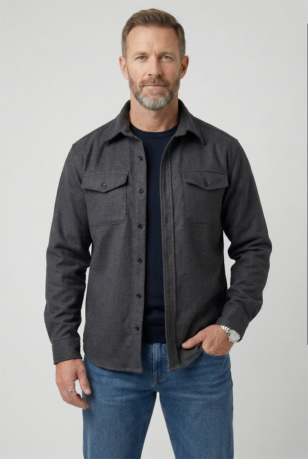 CHEST POCKET OVERSHIRT JACKET FOR MEN