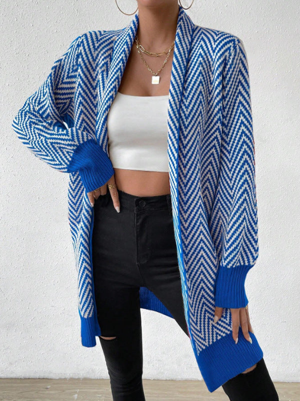 CHEVRON KNIT CARDIGAN FOR WOMEN
