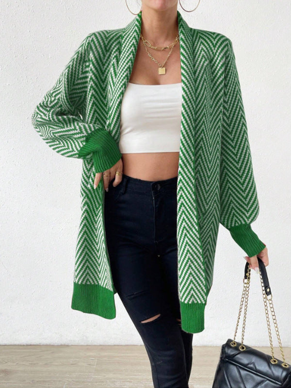 CHEVRON KNIT CARDIGAN FOR WOMEN