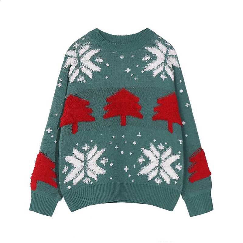 SNOWFLAKE PINE CHRISTMAS SWEATER FOR WOMEN
