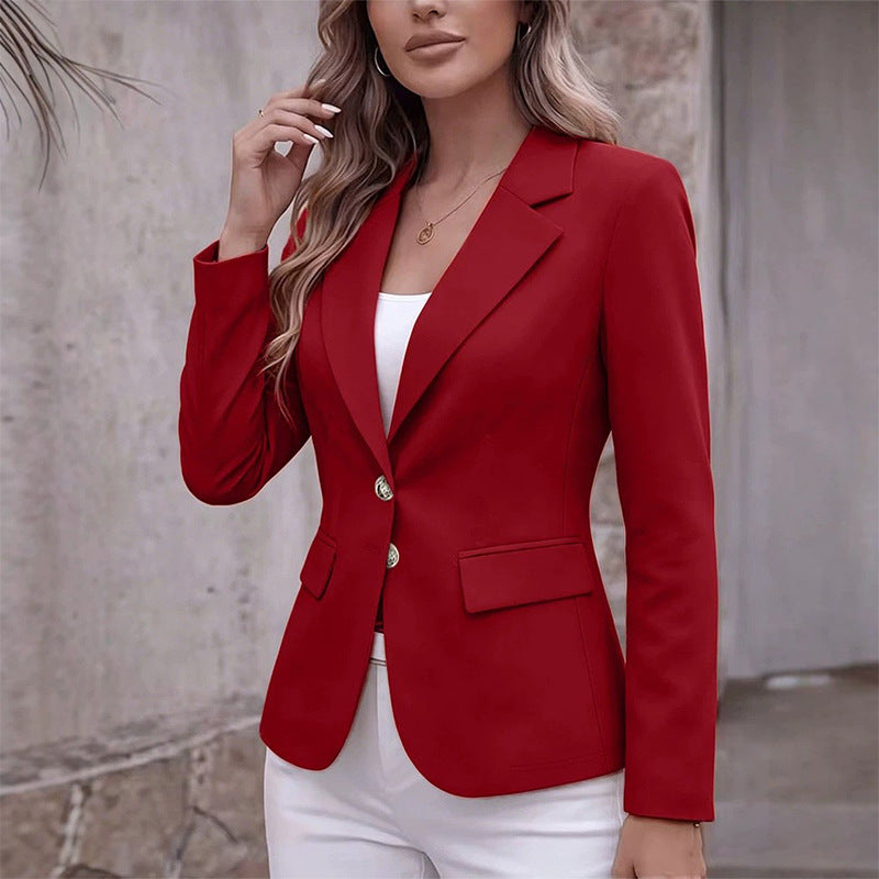 SLIM FIT BUTTON BLAZER FOR WOMEN