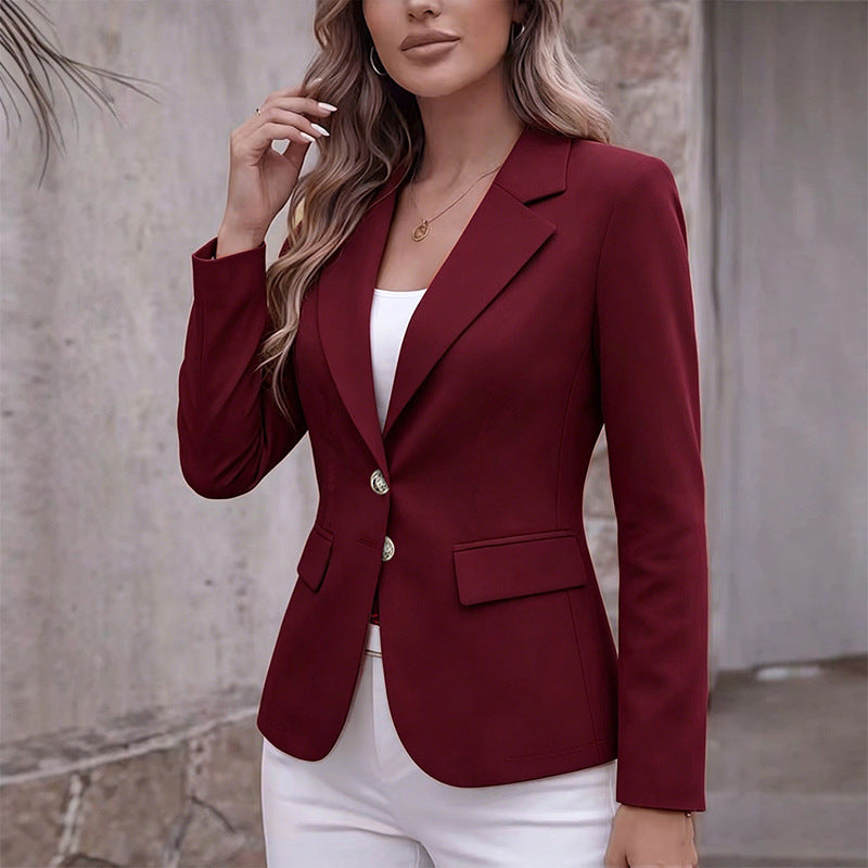 SLIM FIT BUTTON BLAZER FOR WOMEN