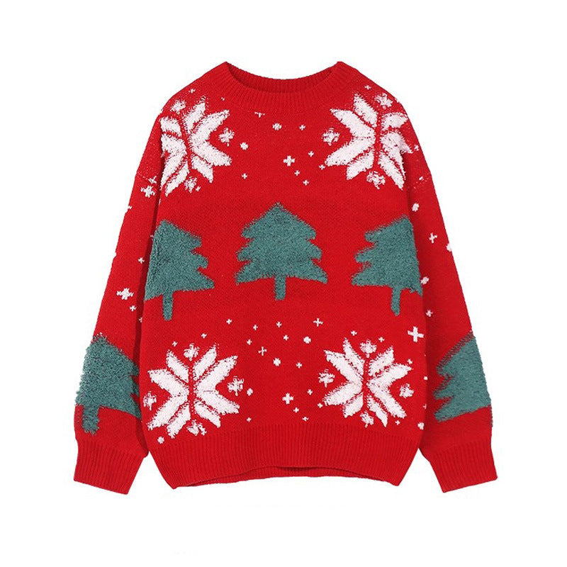 SNOWFLAKE PINE CHRISTMAS SWEATER FOR WOMEN