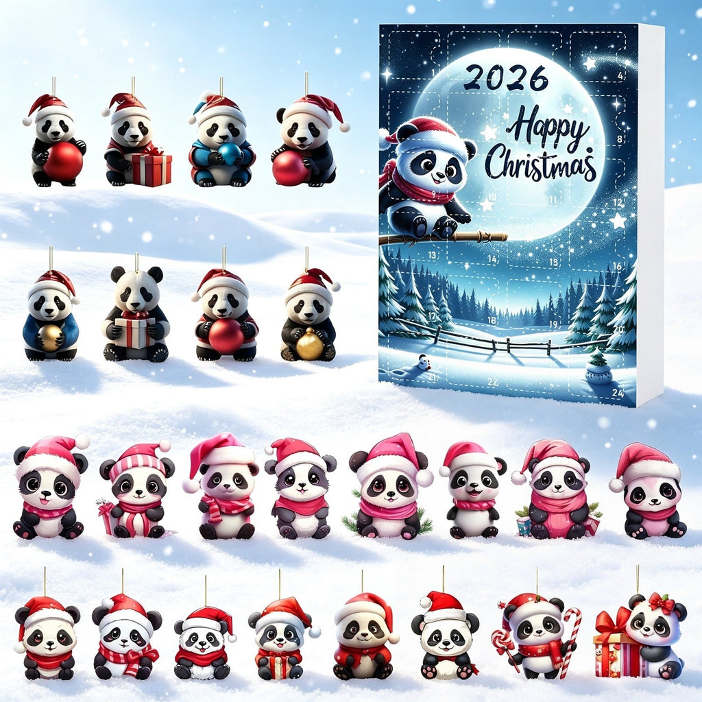 PANDA ORNAMENT ADVENT CALENDAR SET