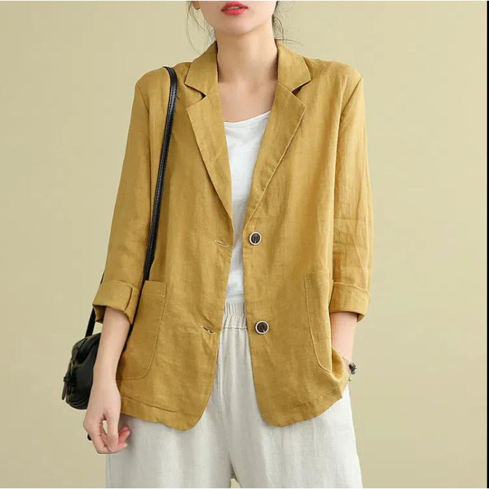 NOTCH LAPEL LONG SLEEVE BLAZER FOR WOMEN