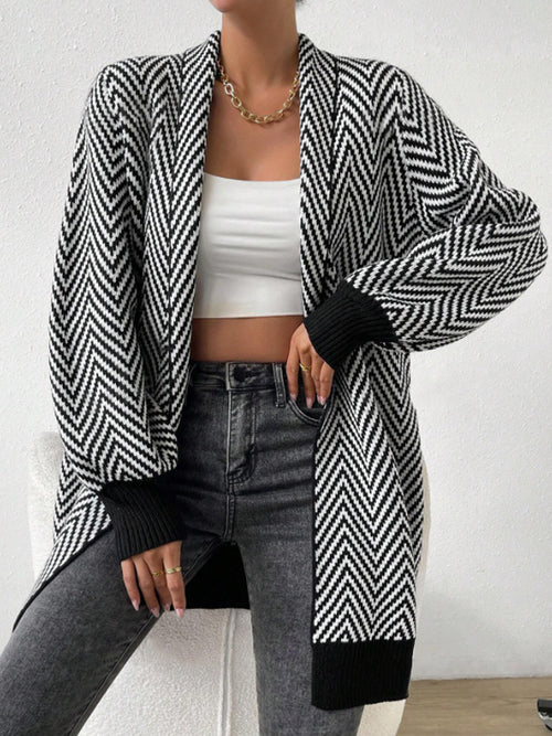 CHEVRON KNIT CARDIGAN FOR WOMEN
