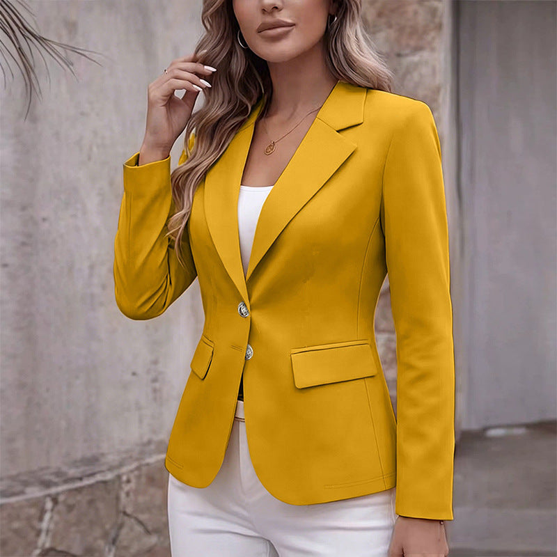 SLIM FIT BUTTON BLAZER FOR WOMEN