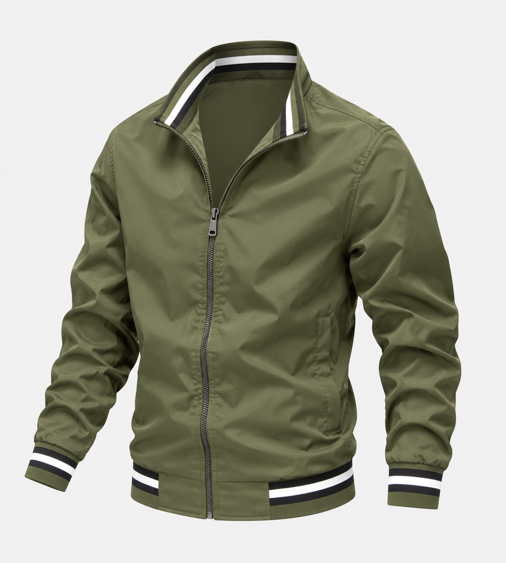 ZIP FRONT BOMBER JACKET FOR MEN