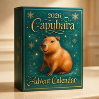 REUSABLE CAPYBARA ADVENT CALENDAR – 24 FILLABLE DOORS, CHRISTMAS GIFT