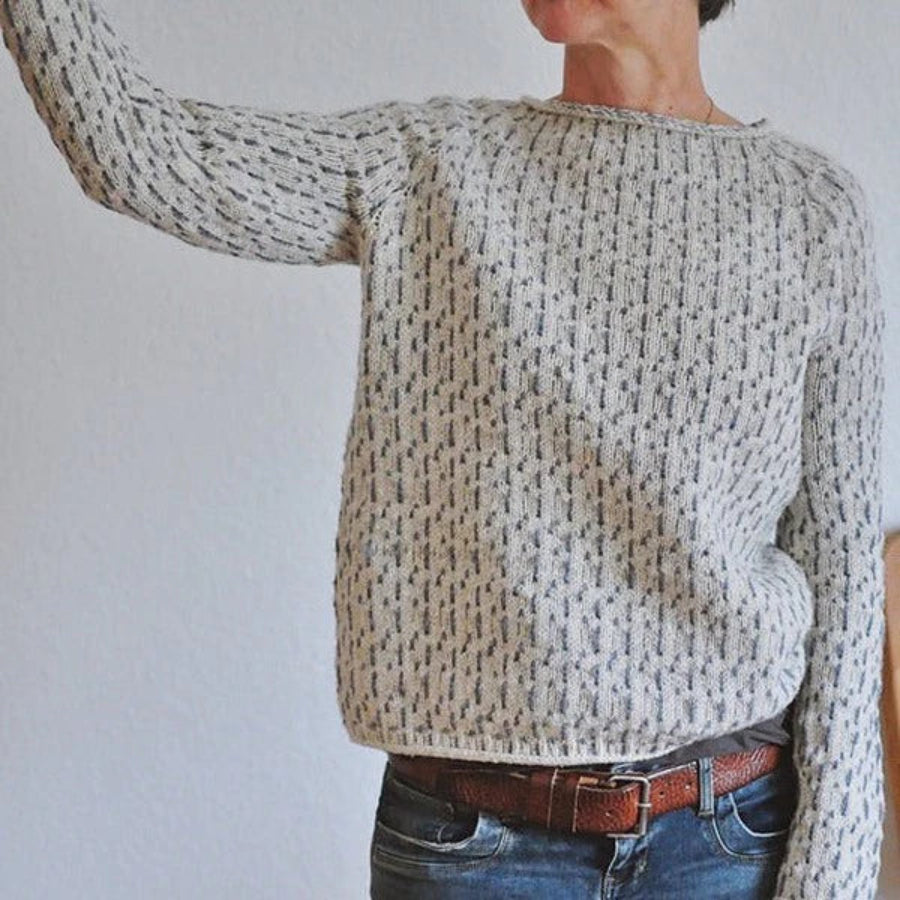 BOAT NECK KNIT SWEATER FOR WOMEN