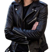 WALERIA SLIM FIT LEATHER JACKET FOR WOMEN