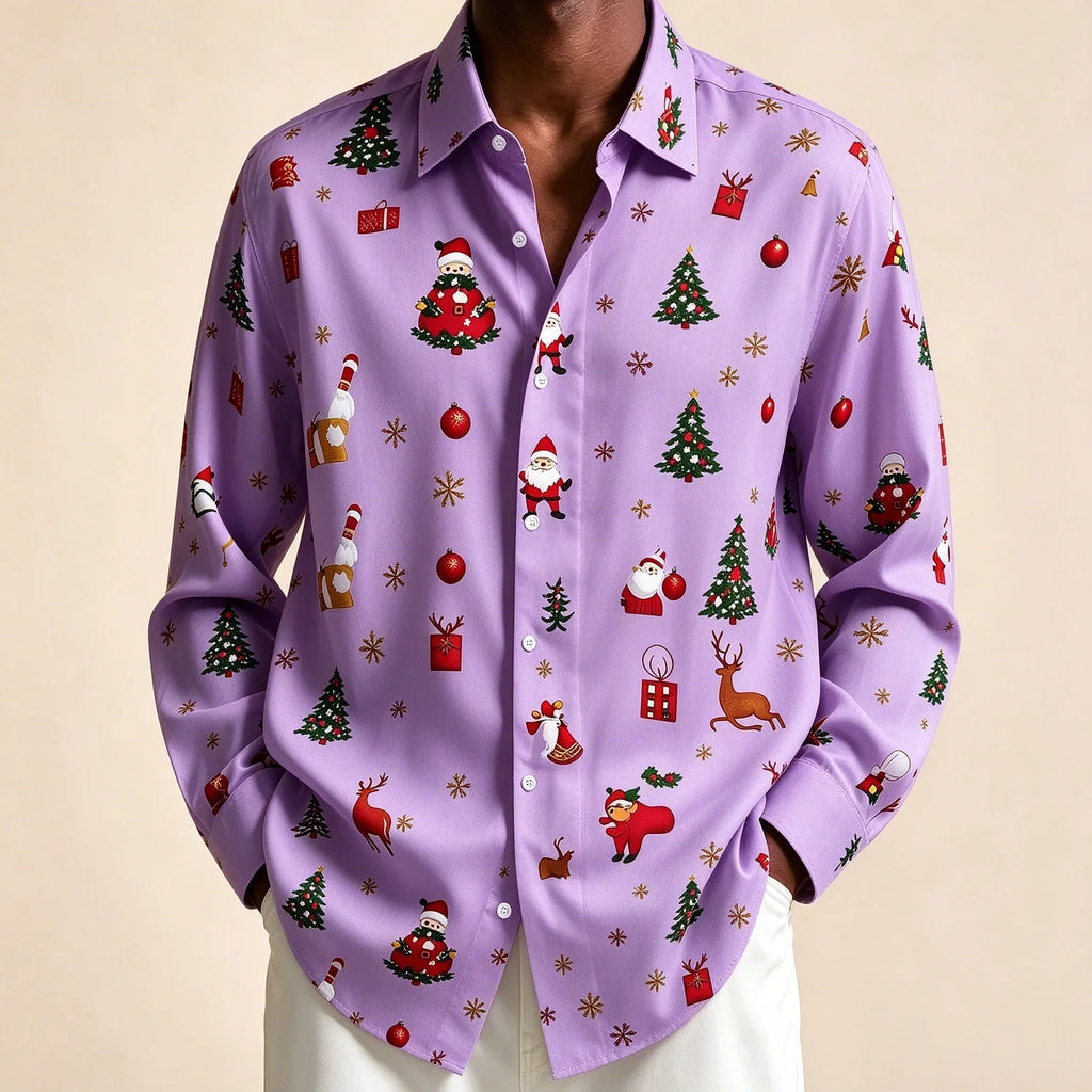PRINTED CHRISTMAS BLOUSE FOR MEN