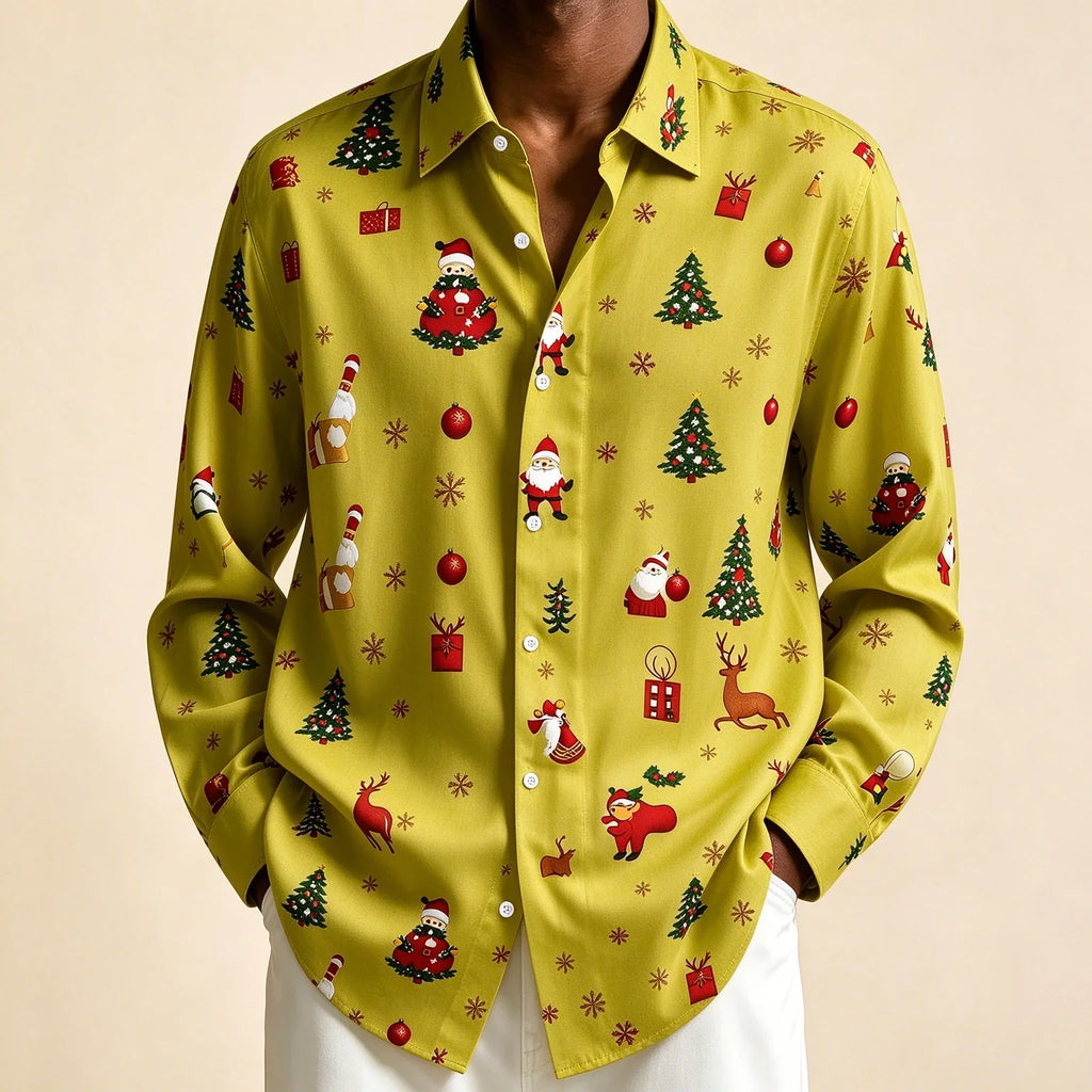 PRINTED CHRISTMAS BLOUSE FOR MEN