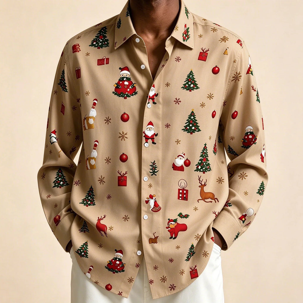 PRINTED CHRISTMAS BLOUSE FOR MEN