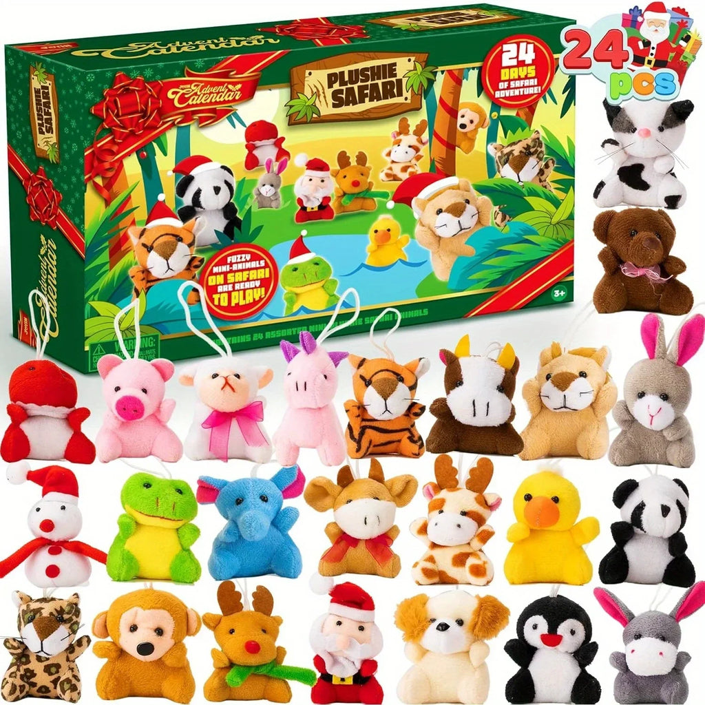 KIDS ADVENT CALENDAR – 24 MINI STUFFED ANIMAL TOYS