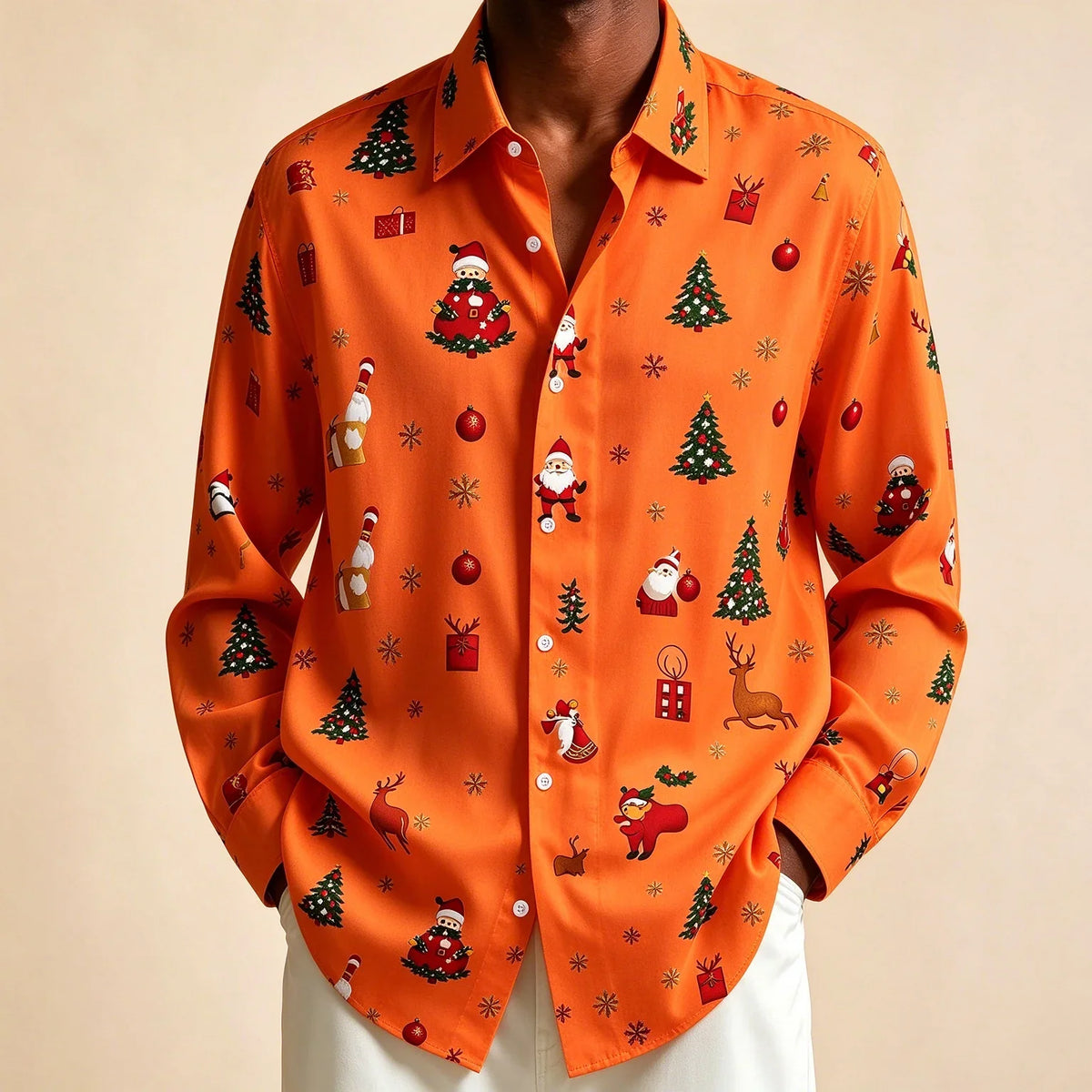 PRINTED CHRISTMAS BLOUSE FOR MEN